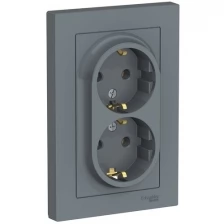 Розетка Schneider Electric ATN000724 AtlasDesign, 16 А, с заземлением, серый