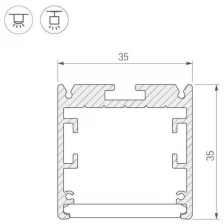 Профиль SL-ARC-3535-D800-A90 SILVER (630мм, дуга 1 из 4) (Arlight, Алюминий)