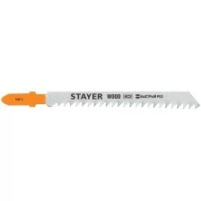 STAYER T111C, полотна для эл/лобзика, HCS, по дереву, пластику, ДСП, Т-хвостовик, шаг 3мм, 75мм, 2шт, STAYER Professional