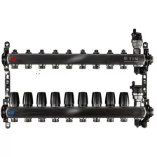 Коллекторная группа Tim (KBS5009) 1" ВР-ВР, 9 отводов 3/4", воздухоотводчик, сливной кран