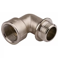 Уголок GENERAL FITTINGS с упором, никелированная латунь, г/ш, 3/4″