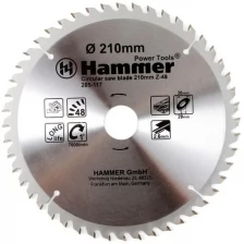 Диск пильный по дереву 210х30/20 мм 48 зубьев, CSB WD, 205-117, Hammer Flex, 30667