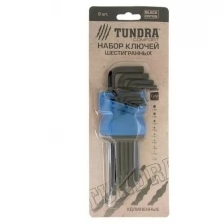 Набор ключей TUNDRA black, TORX Tamper, удлиненные, CrV, TT10 - TT50, 9 шт.