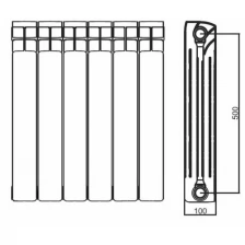 Радиатор отопления биметаллический STI Bimetal MAXI 500-100 6 секций