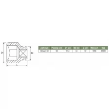 S03A6155 Головка торцевая ударная 3/4"DR, 55 мм