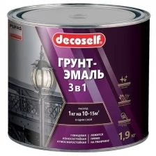 Декоселф грунт-эмаль желтая (1,9кг) глянцевая / DECOSELF грунт-эмаль 3 в1 желтая (1,9кг) глянцевая