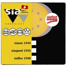 Круг шлифовальный на липучке siaflex 1948 (50 шт; 125 мм; 8 отверстий; P40) sia Abrasives sf50-125-8-040